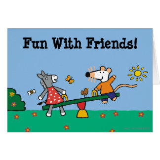 Cartão Maisy e balanço Dotty no campo de jogos