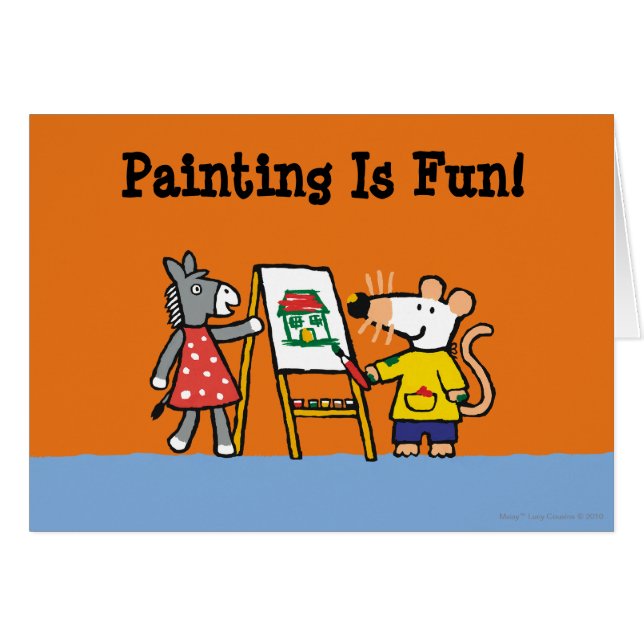 Cartão Maisy e pintura Dotty no pré-escolar (Frente Horizontal)