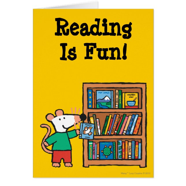 Cartão Maisy e uma estante dos livros (Frente)