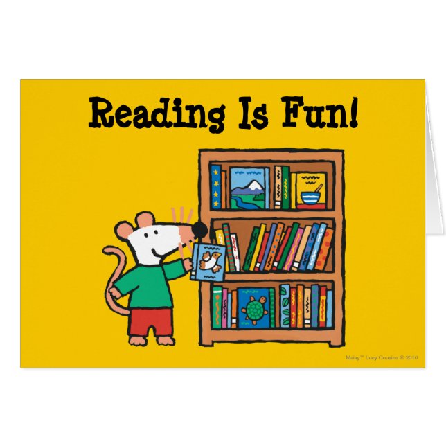 Cartão Maisy e uma estante dos livros (Frente Horizontal)