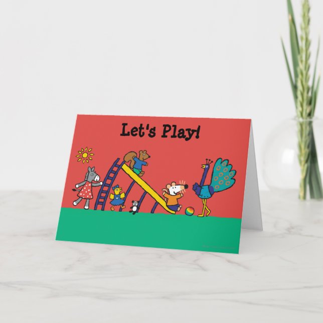 Cartão Maisy no Playground com Amigos (Frente)