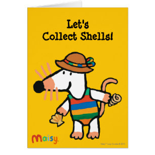 Cartão Maisy que recolhe escudos na praia