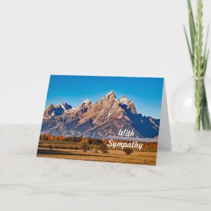 Cartão Majestic Teton Mountains Autumn Photo Sympathy
