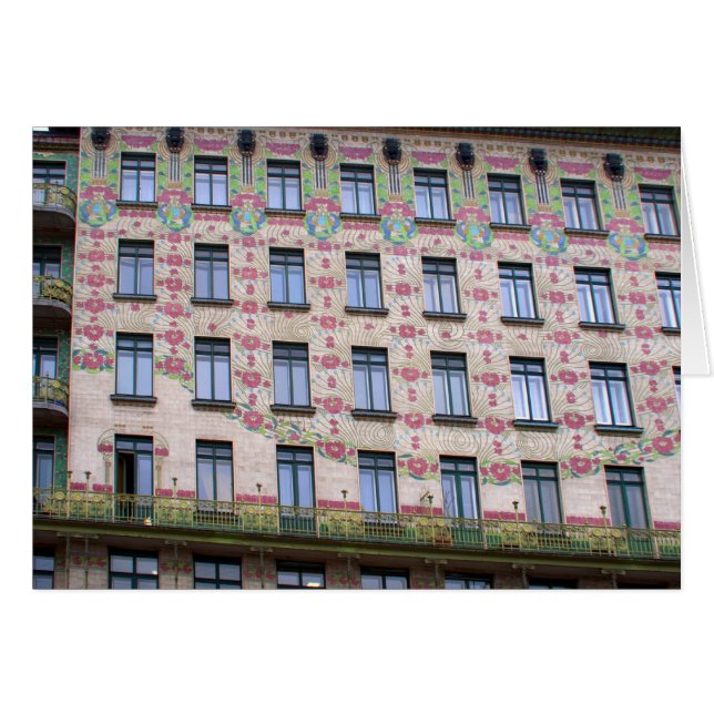 Cartão Majolikahaus Viena Áustria (Frente Horizontal)