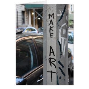 Cartão MAKE ART New York Grafite Fotografia NYC