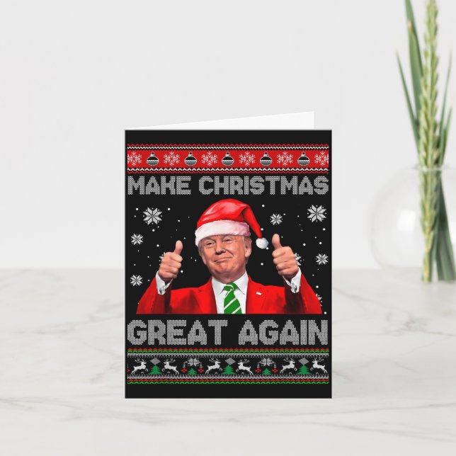 Cartão Make Christmas Great Again Xmas Funny Trump Pajama (Frente)