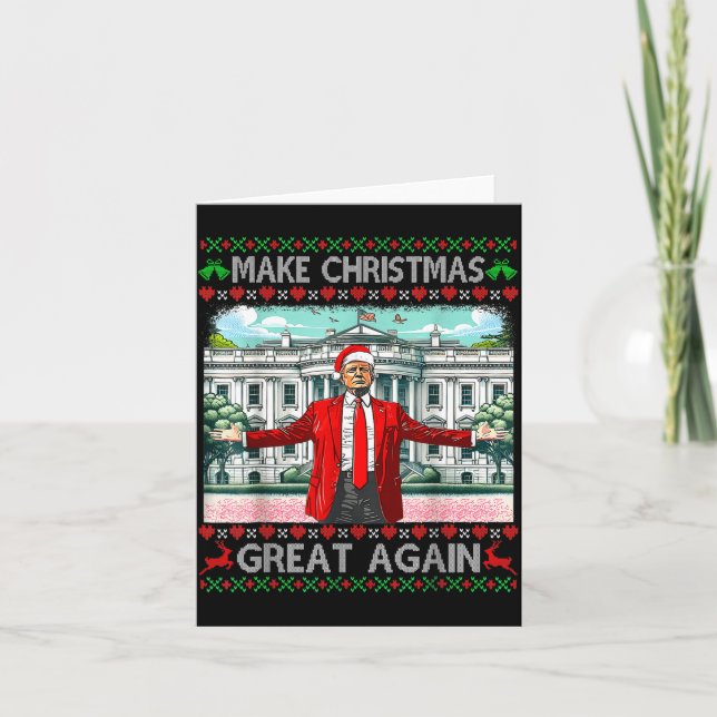 Cartão Make Christmas Great Again Xmas Funny Trump Pajama (Frente)