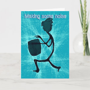 Cartão Making Some Noise Frantic Drummer Birthday Card
