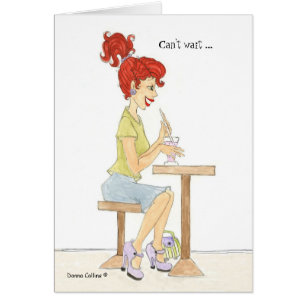 Cartão Mal posso esperar a garota de refrigerante