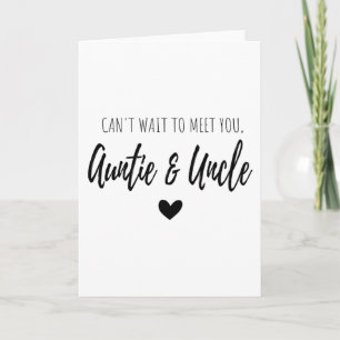 Cartão Mal posso esperar para te conhecer tia e tio