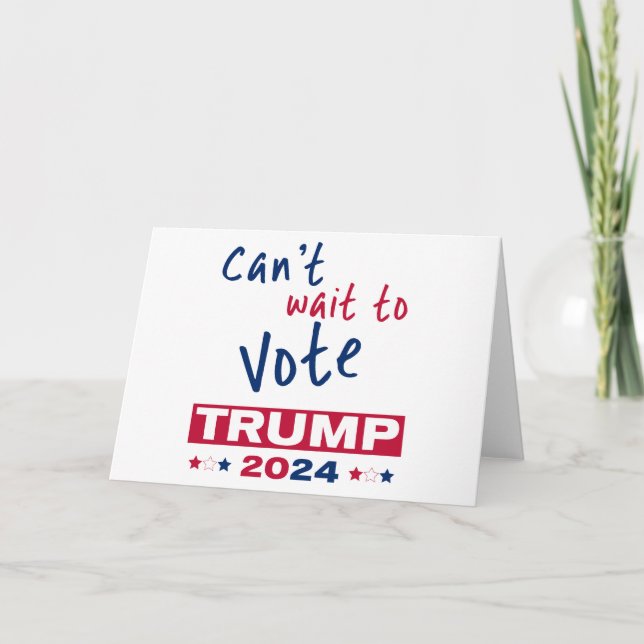 Cartão Mal posso esperar para votar no TRUMP 2024 (Frente)