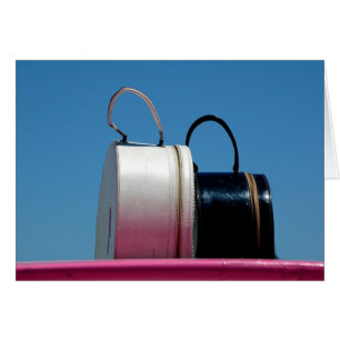 Cartão Mala de viagem cor-de-rosa