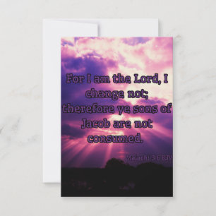 Cartão Malachi 3:6 Bíblia KJV Verse Pic Saudação