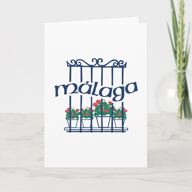 Cartão Malaga, janela com flores (Frente)