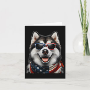Cartão Malamute do Alasca 4 de Julho Independência Americ