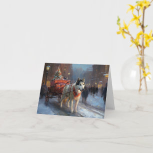 Cartão Malamute do Alasca Temporada de Natal Festiva