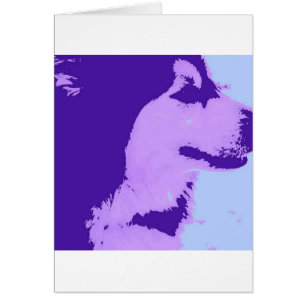 Cartão Malamute Pop Art Roxo