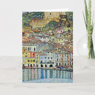 Cartão Malcesine no lago Garda por Gustav Klimt