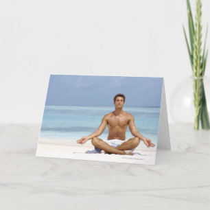 Cartão Maldives, Handsome young man meditating in a