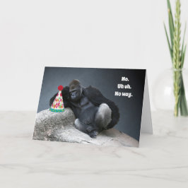 Cartão Male Gorilla não vai Vestir o aniversário do Parti