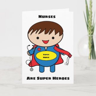 Cartão Males Enfermeiros Super Hero Kawaii Personalizam