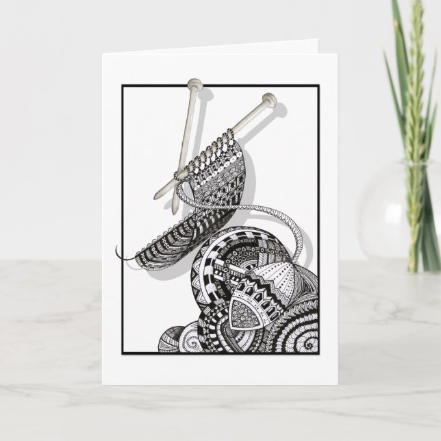 Cartão Malha uma arte do Doodle (Frente)