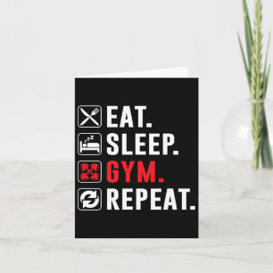 Cartão Malhação Bodybuilding Comer Gym Repetir Engraçado 