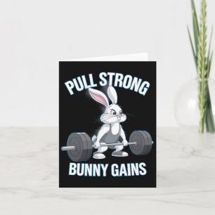 Cartão Malhação Bunny Bodybuilder Puxe Fortes Ganhos de C