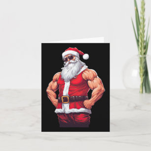 Cartão Malhação Muscular do Papai Noel de Construção de P