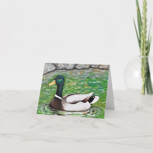 Cartão Mallard Duck Painting (Frente)