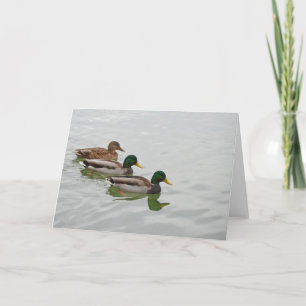 Cartão Mallard duck print greeting card