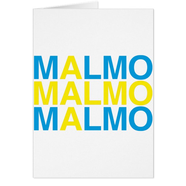 Cartão MALMO Bandeira Sueca (Frente)