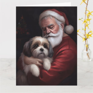 Cartão Malti Tzu Com Papai Noel Natal Festivo