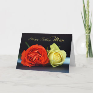 Cartão Mam Birthday Card With Orange And Cream Roses