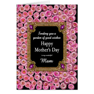 Cartão Mam Dia de as mães Rosa Daisies