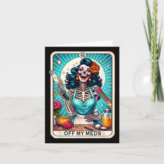 Cartão Mama Club Tarot Card Skeleton Halloween (Frente)