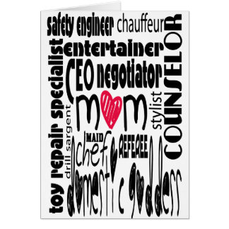 Cartão Mamã da estada em casa, enumeração das funções