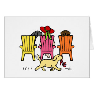 Cartão Mamã de Labrador na piscina