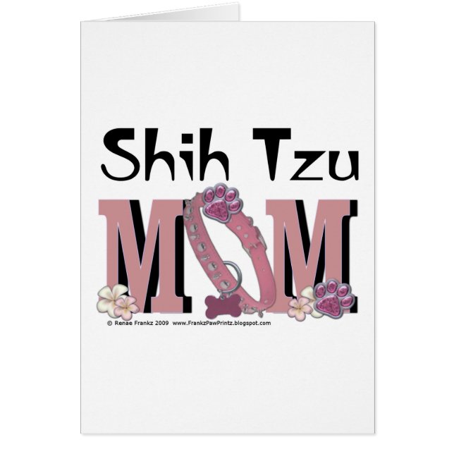 Cartão MAMÃ de Shih Tzu (Frente)