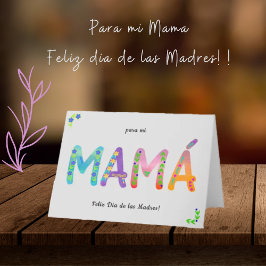 Cartão Mamá, Dia de as mães Floral Bohemian Espanhol
