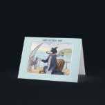 Cartão Mamã do feliz aniversario, cão de border collie em<br><div class="desc">A mamã estava totalmente em casa na água aberta. Não amou nada mais do que para sentir o vento através de sua pele. Um cão de border collie está montando as ondas em um barco.</div>