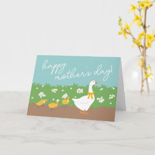 Cartão Mama Gansa & 3 Gansinhos Feliz Dia das Mães