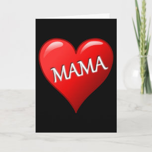Cartão Mama Heart com fundo preto