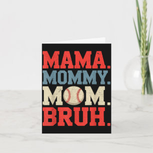 Cartão Mama mamãe mãe bruh beisebol para mulheres avó