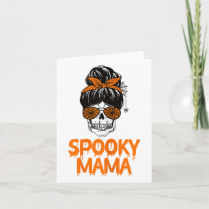 Cartão Mama Preguiçosa de Halloween Caveira Mensagem
