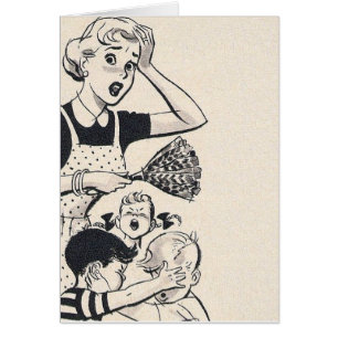 Cartão Mamã retro - os miúdos do outro pessoa,