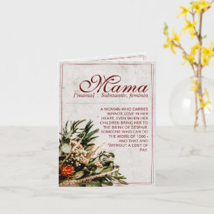Cartão Mama - simplesmente insubstituível - Buquê