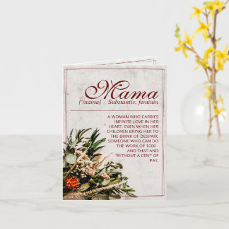 Cartão Mama - simplesmente insubstituível - Buquê