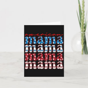 Cartão Mamãe americana combinando família 4 de julho amer