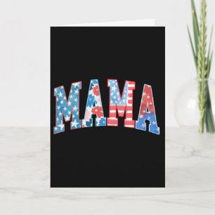 Cartão Mamãe Americana Patriótica Vermelho Branco Azul Am